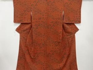 未使用品　縮緬地　鳳凰に花更紗模様　小紋着物